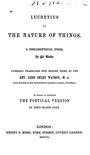 On the Nature of Things — Lucretius